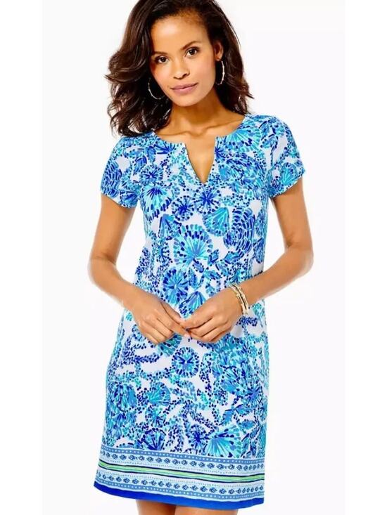 Lilly Pulitzer Dresses & Skirts - Lilly Pulitzer Sophiletta Dress Turquoise Oasis Shell Me You Love Me Size Large
